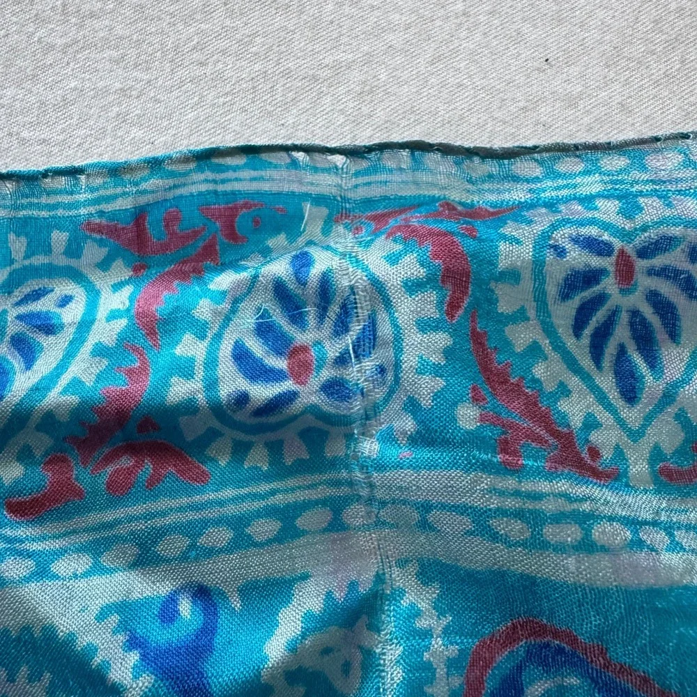 Vtg Scarf Bandana Lot 3 Pcs Mixed Prints Pure Cotton Silk Handkerchief Bundle